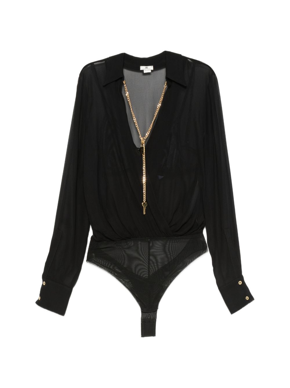 WRAP-STYLE LONG-SLEEVE BODYSUIT