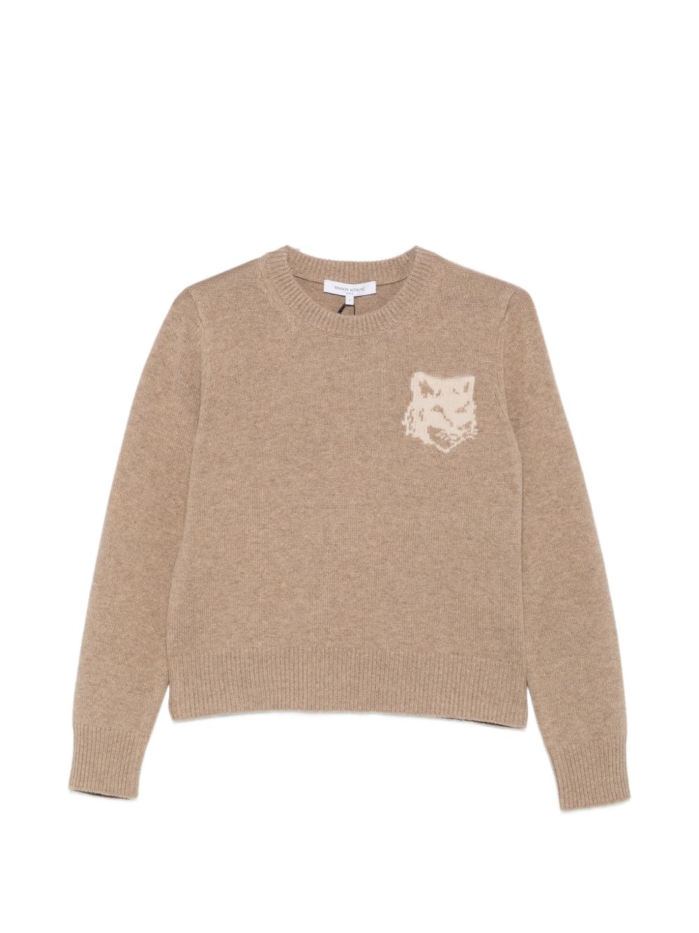 FOX HEAD WOOL CREWNECK JUMPER