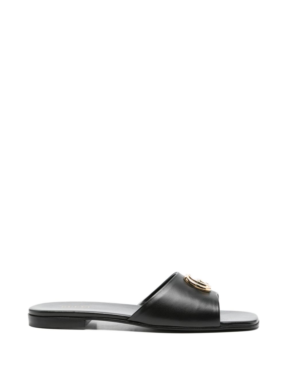 GG MARMONT LEATHER FLAT SANDALS