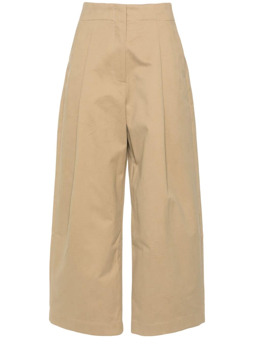 COTTON WIDE-LEG TROUSERS