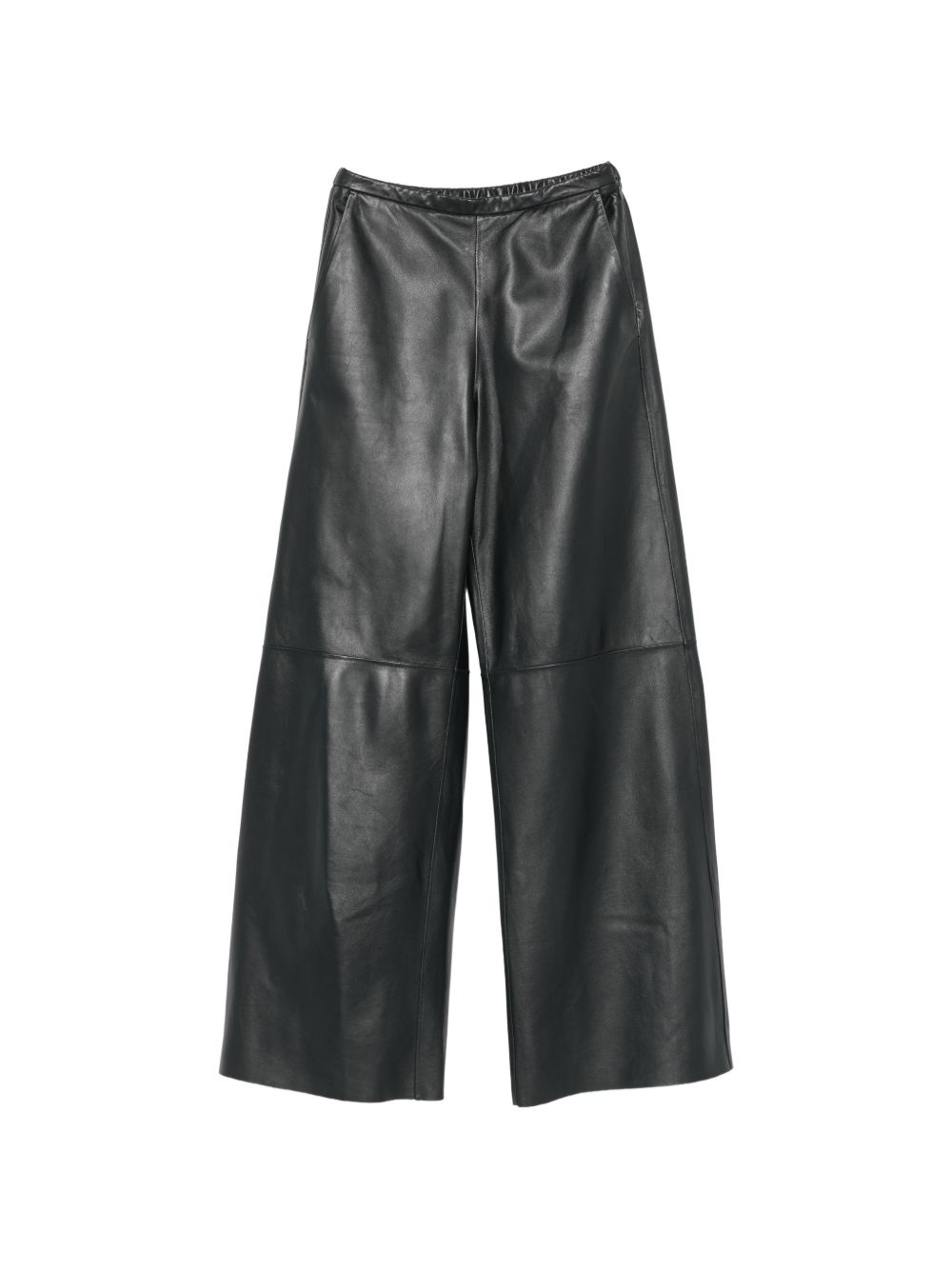 LEATHER HIGH-WAISTED TROUSERS