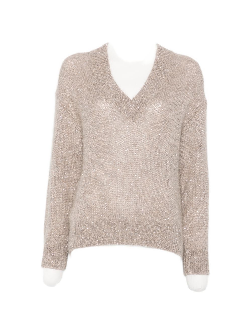 WOOL BLEND V-NECKED SWEATER