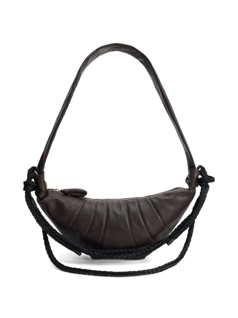 BRAID CROISSANT MEDIUM LEATHER SHOULDER BAG
