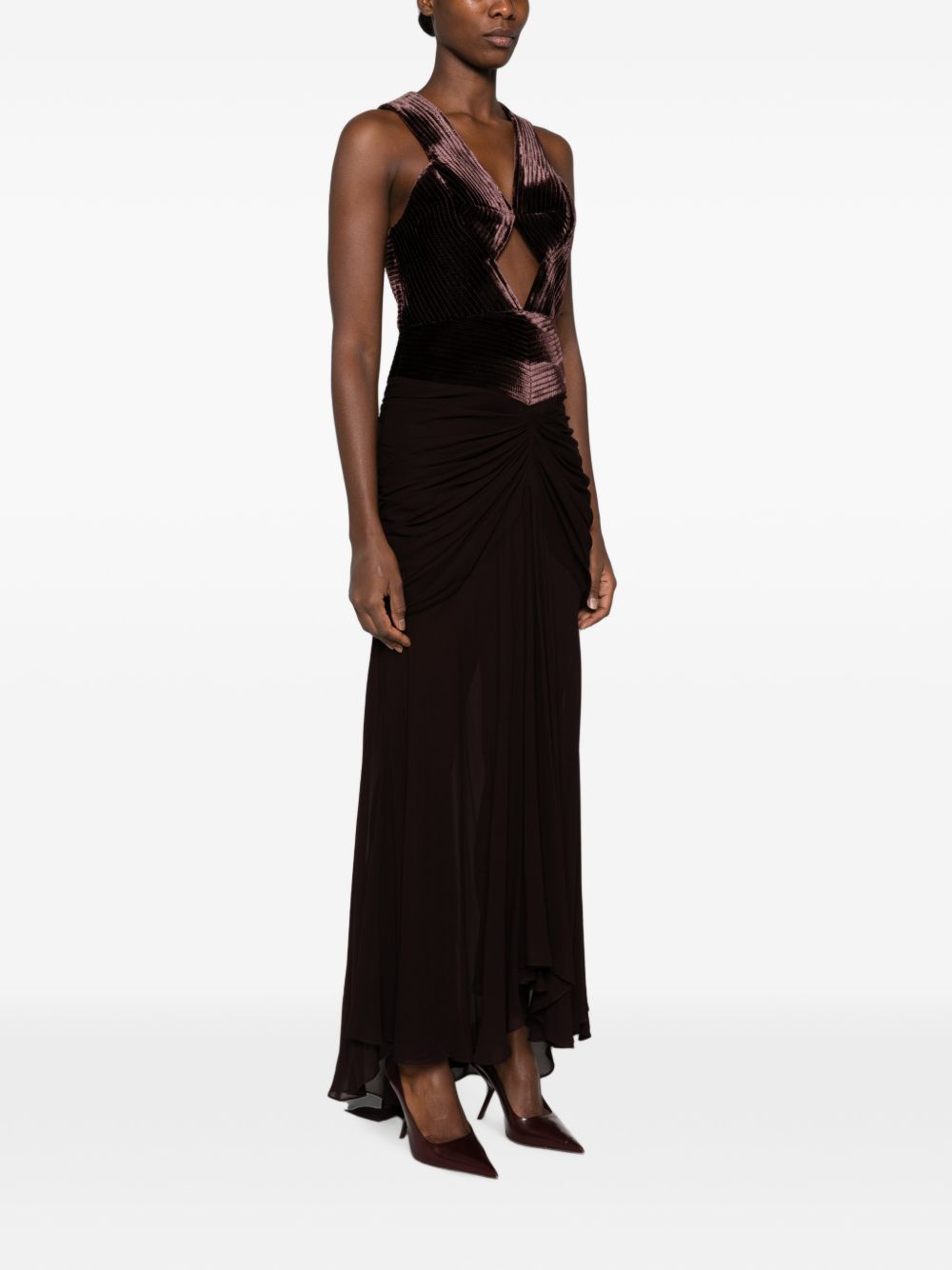 VALIANT DRAPED LONG DRESS