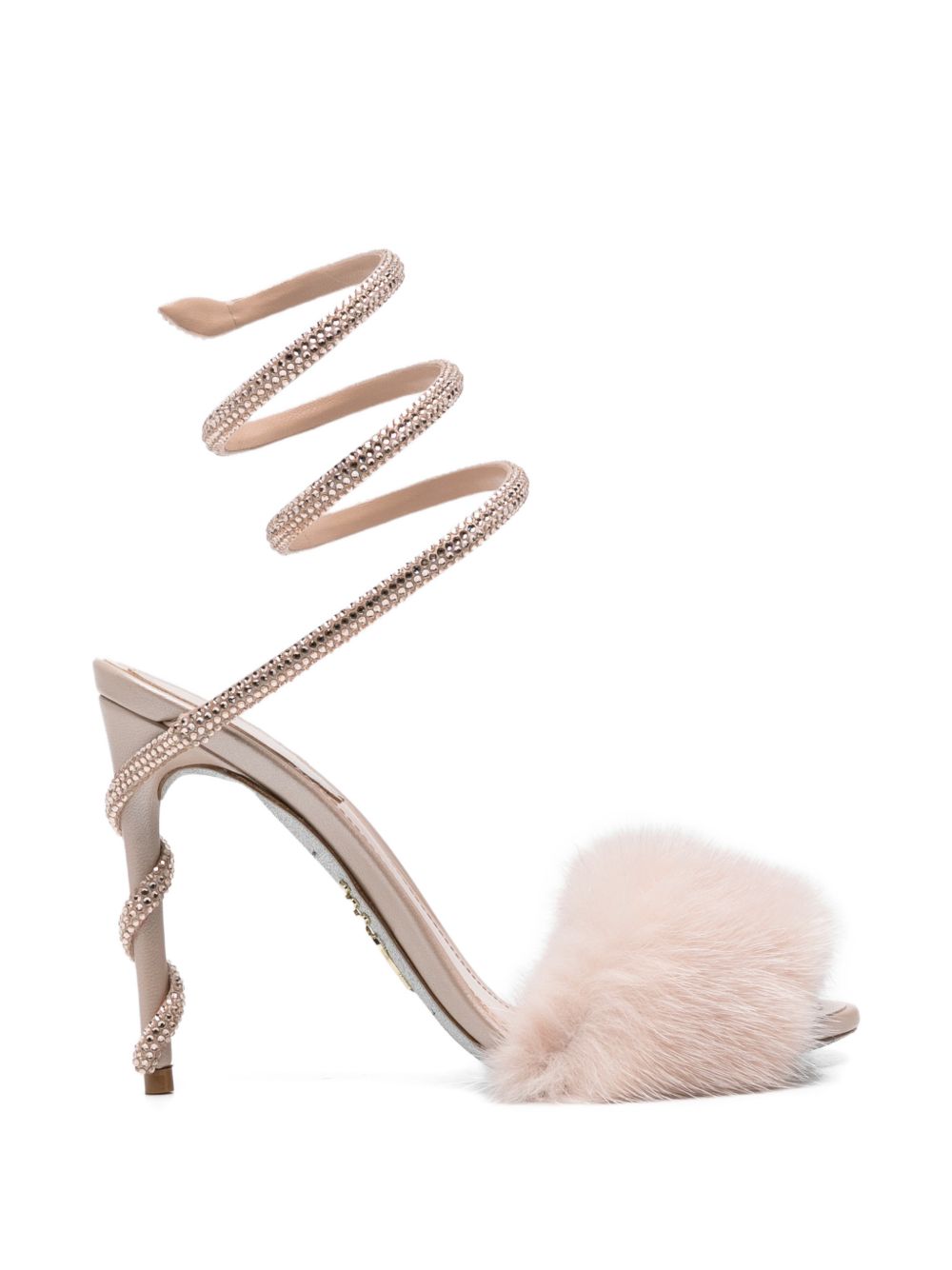 FURRY HEEL SANDALS
