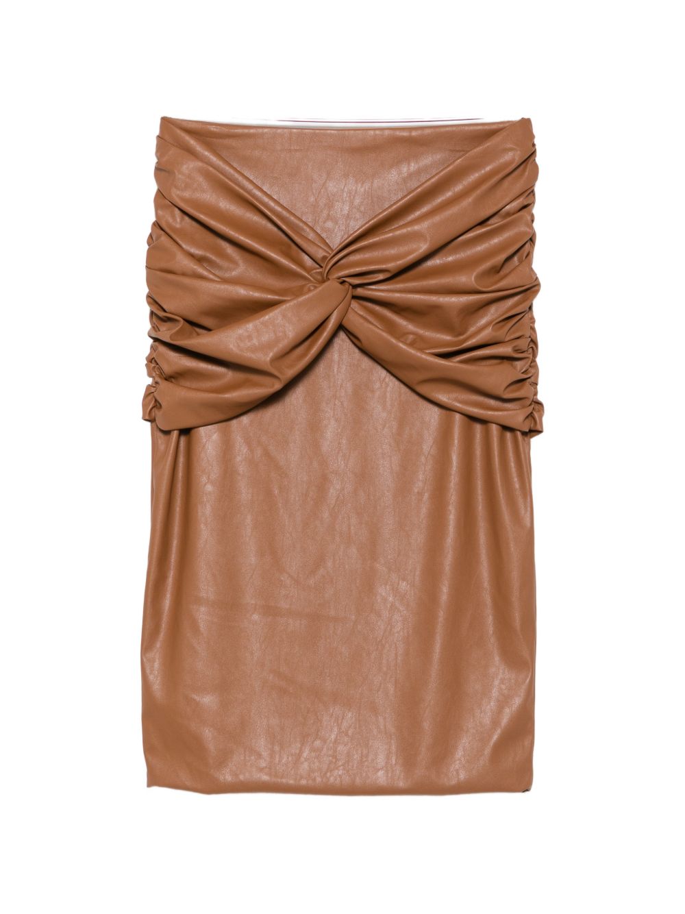 FAUX-LEATHER MIDI SKIRT