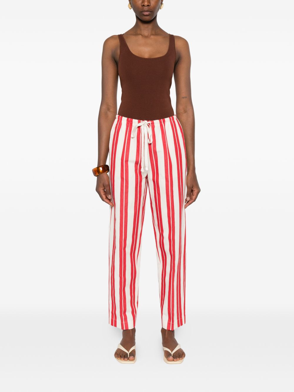 STRIPED DRAWSTRING TROUSERS