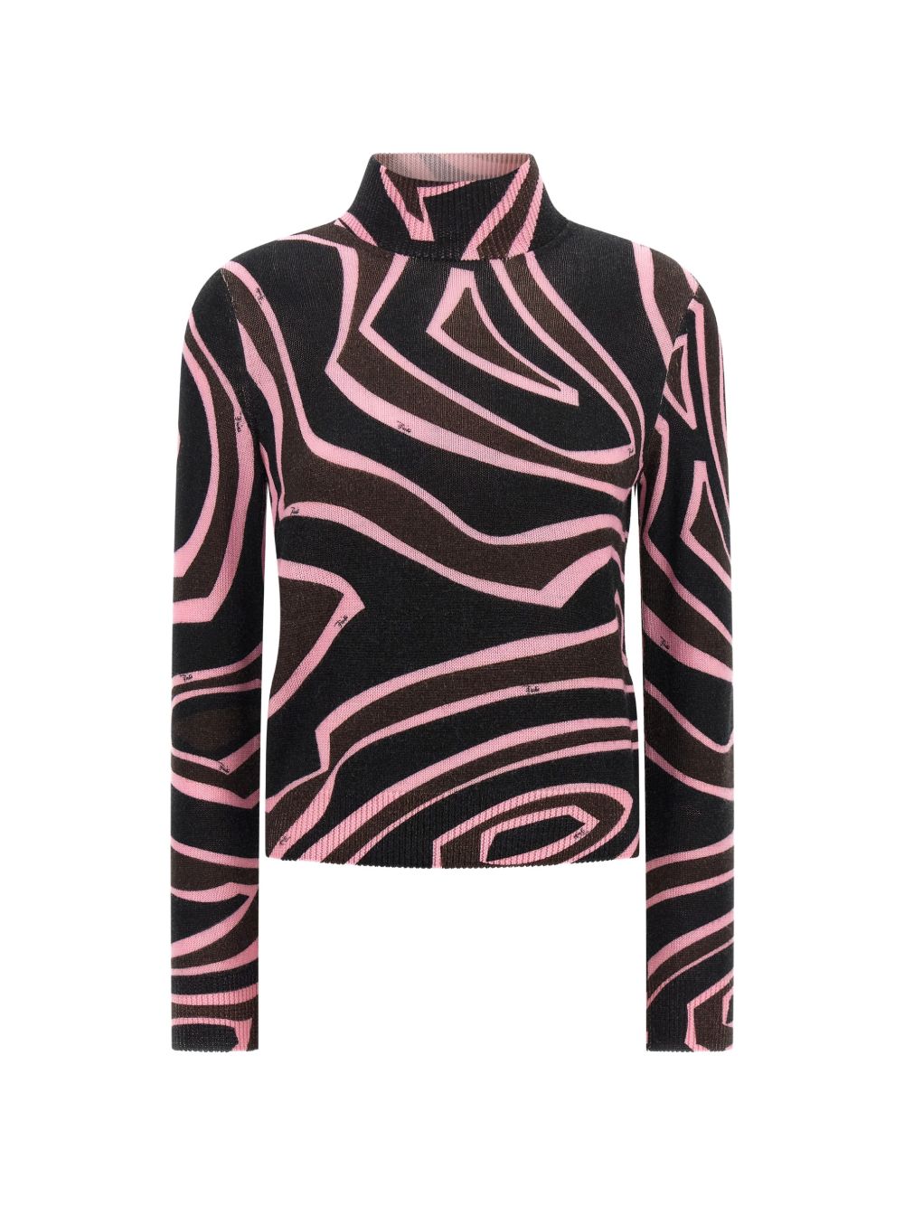PRINTED WOOL TURTLE-NECK SWEATER