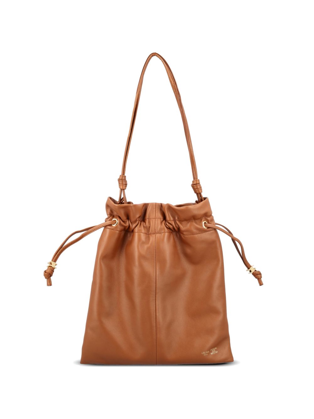 CRYSTAL POUCH SMALL LEATHER BUCKET BAG