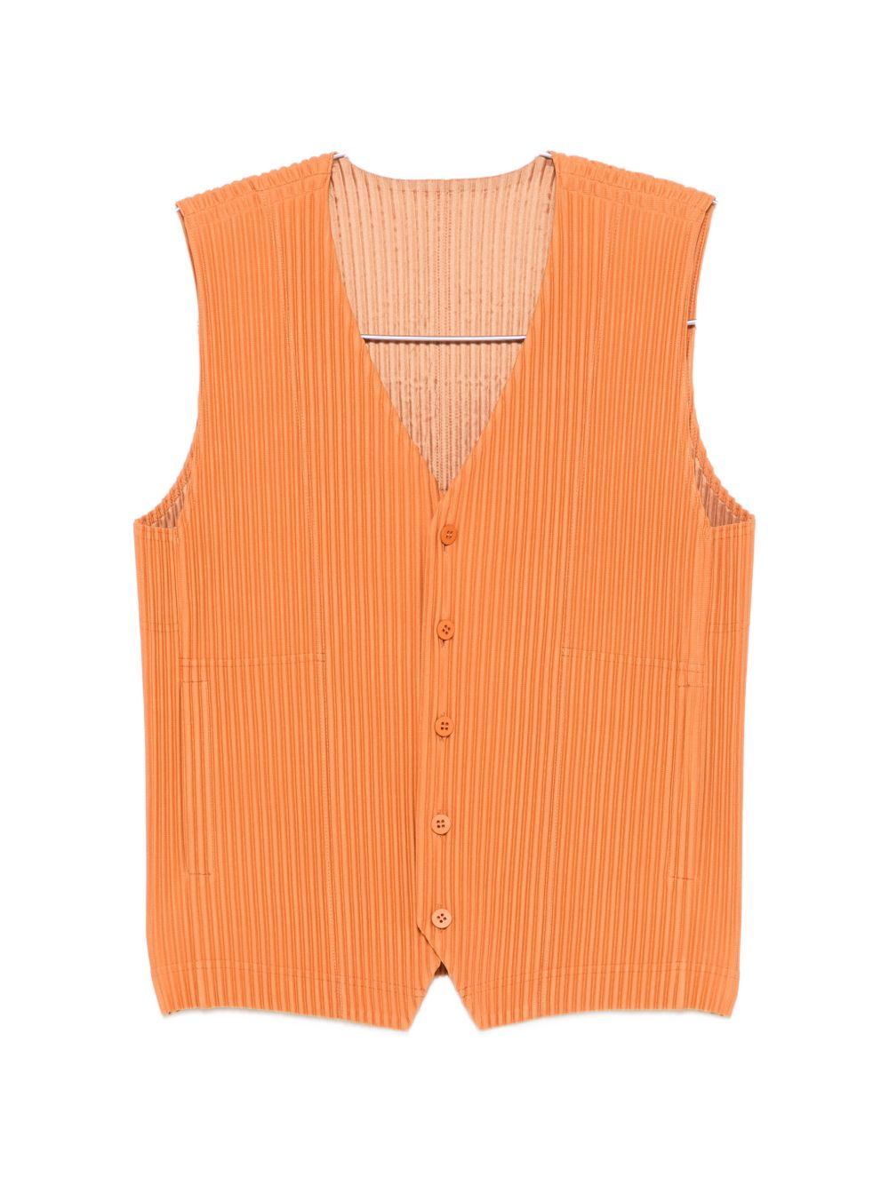 PLEATED V-NECKED VEST