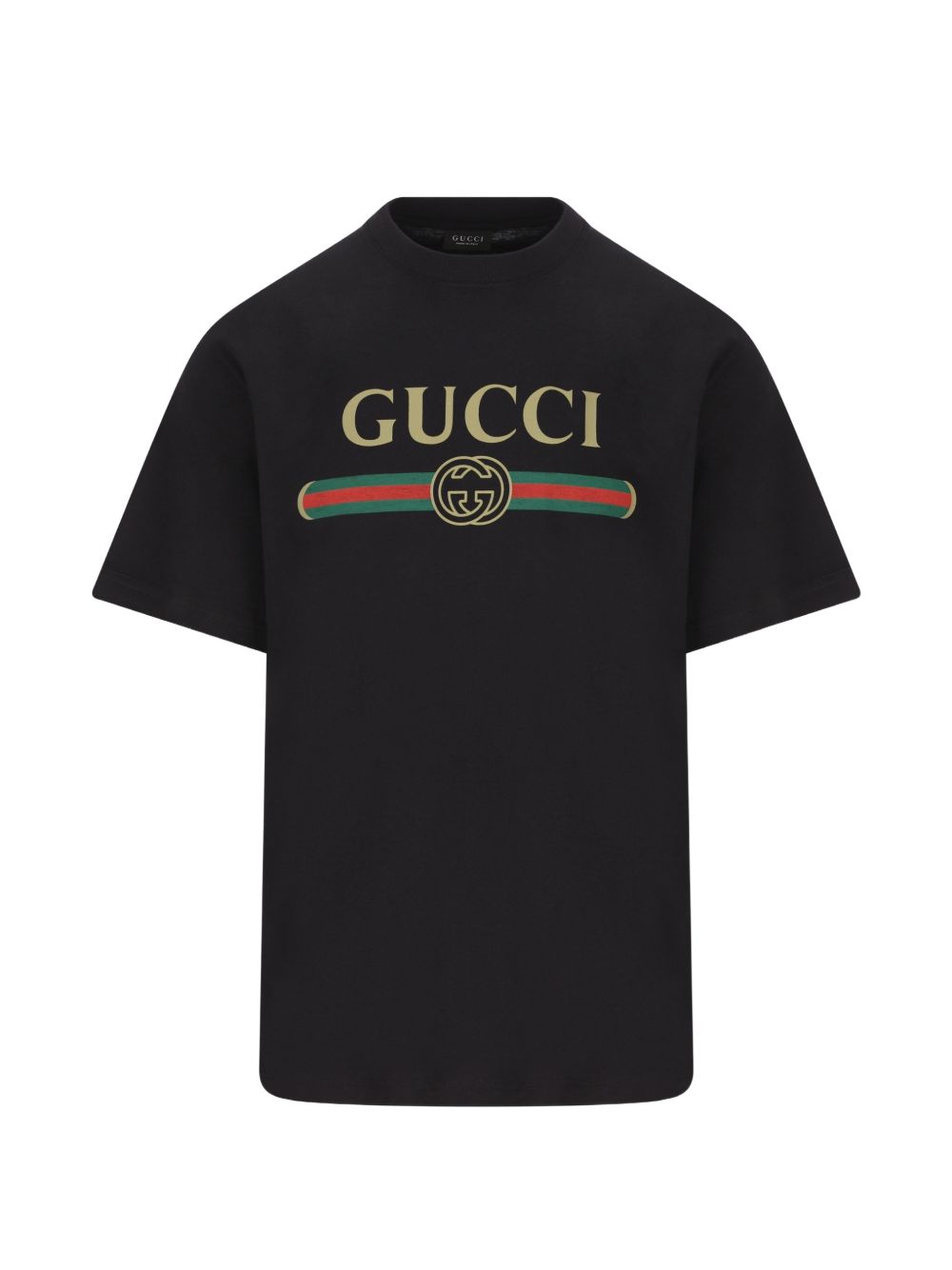 GUCCI FAKE COTTON AND SILK T-SHIRT