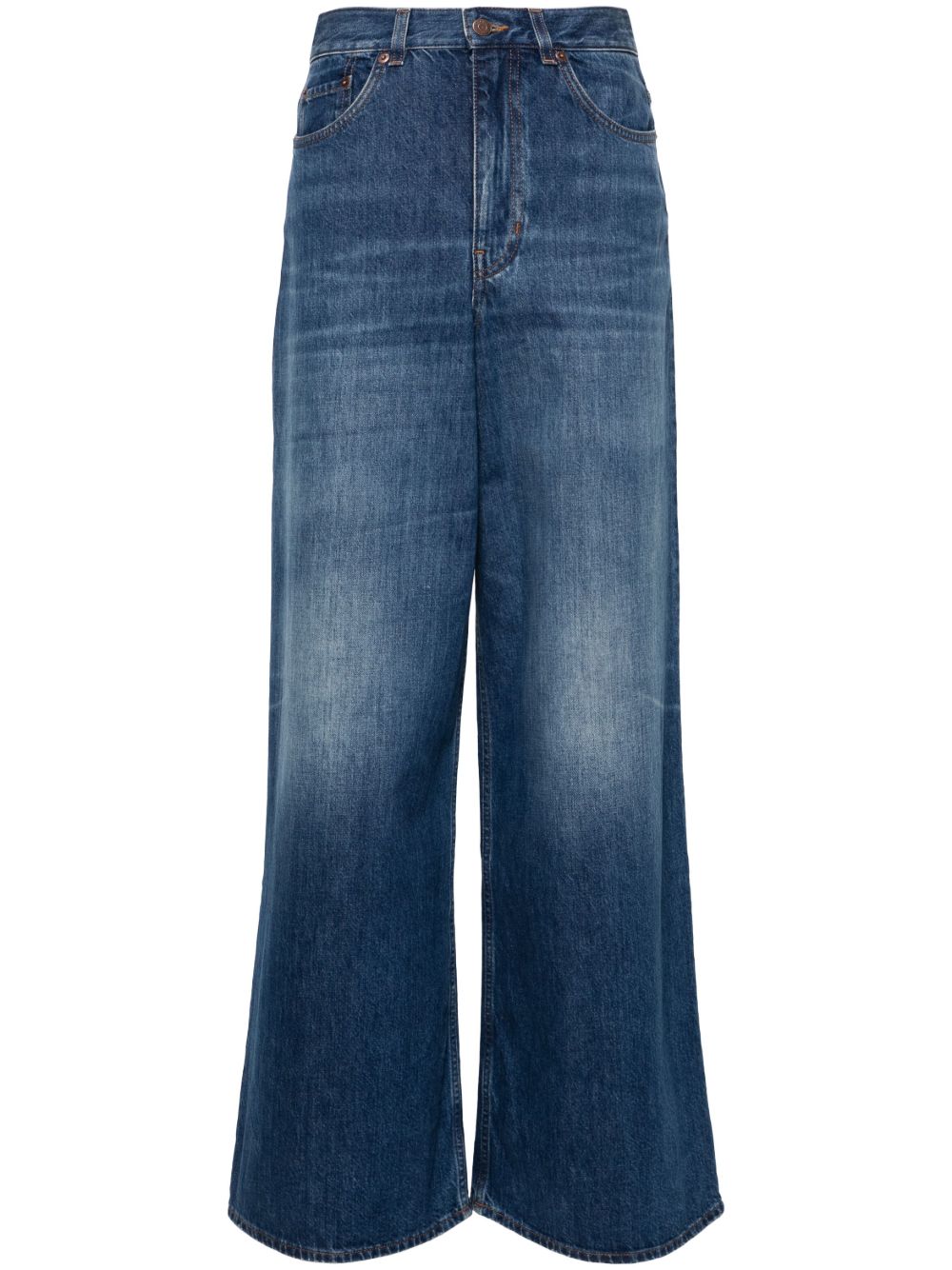 COTTON WIDE-LEG DENIM JEANS