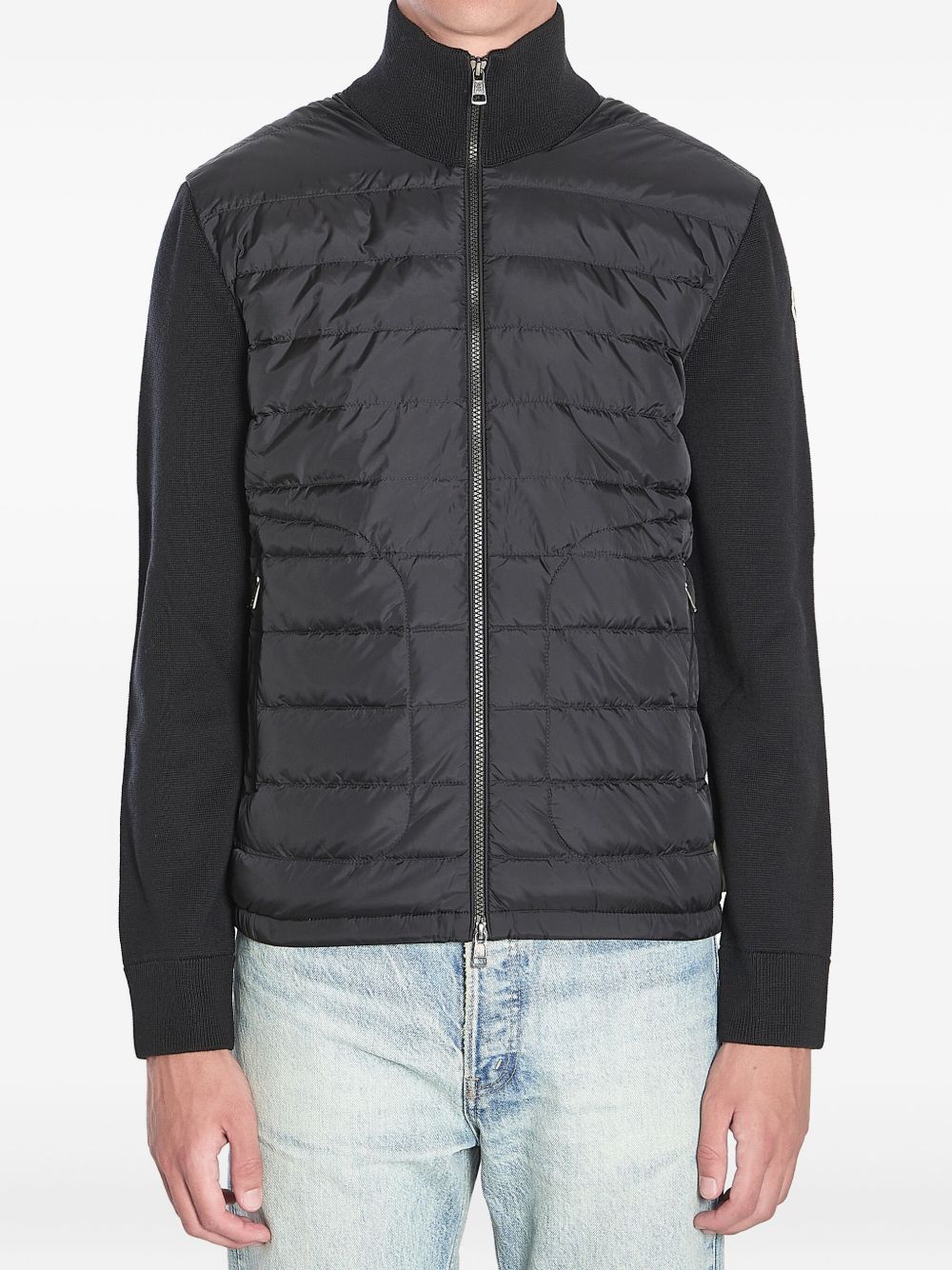WOOL AND NYLON PADDED CARDIGAN