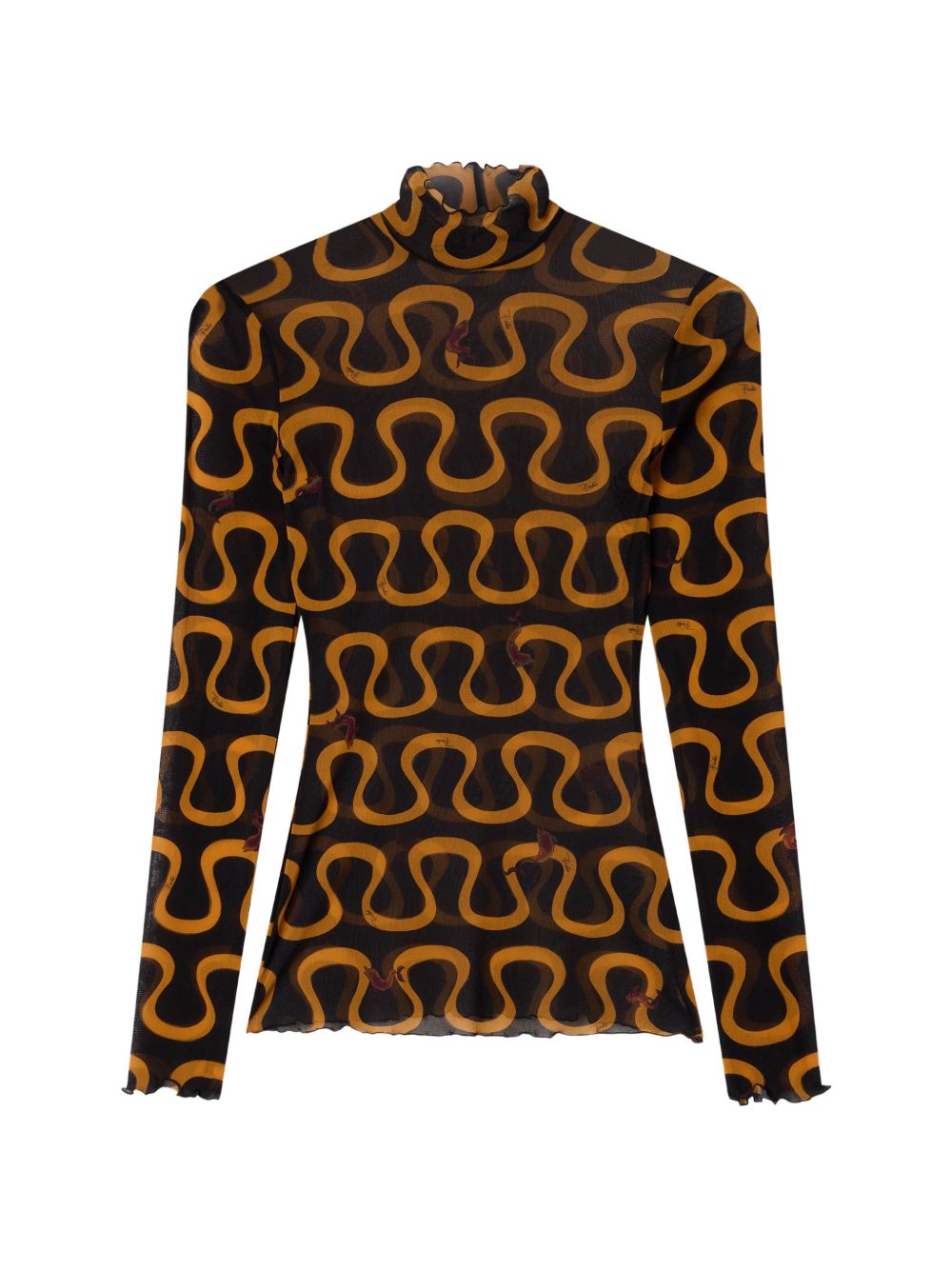 PRINTED TURTLE-NECK SWEATER