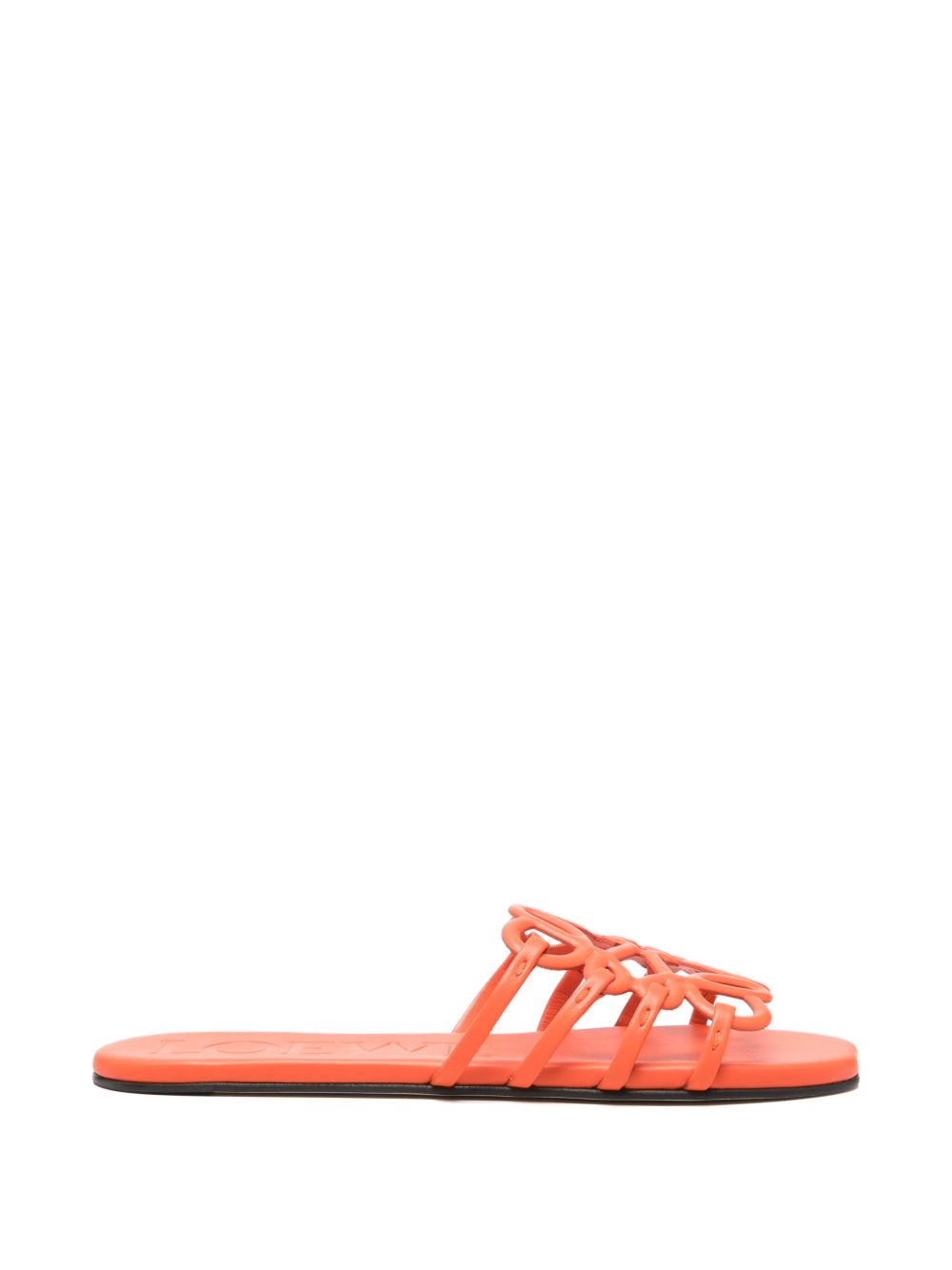 PETAL ANAGRAM LEATHER SLIDES
