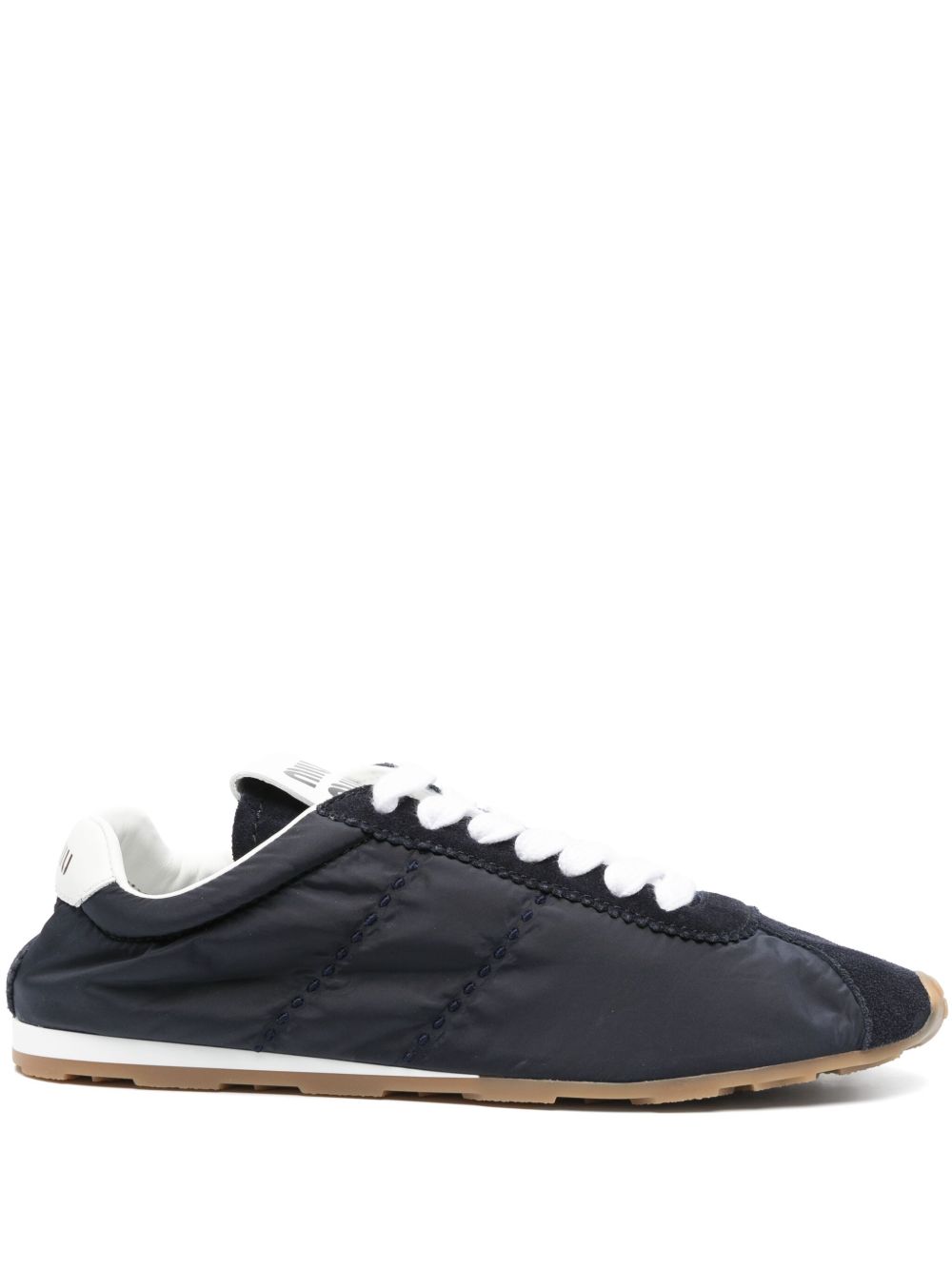 PLUME NYLON AND LEATHER SNEAKERS
