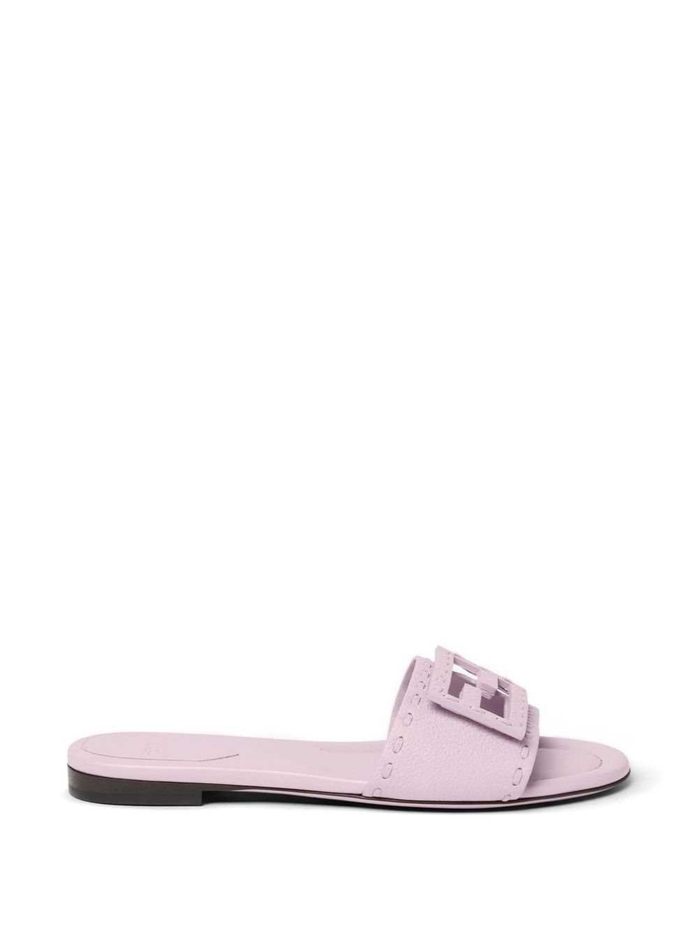 BAGUETTE LEATHER FLAT SANDALS