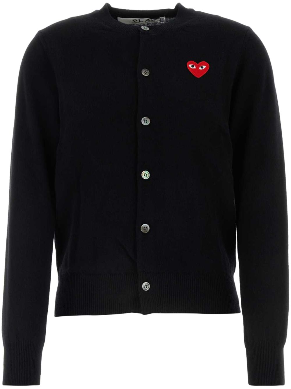 COMME DES GARÇONS PLAY · RED HEART WOOL CARDIGAN