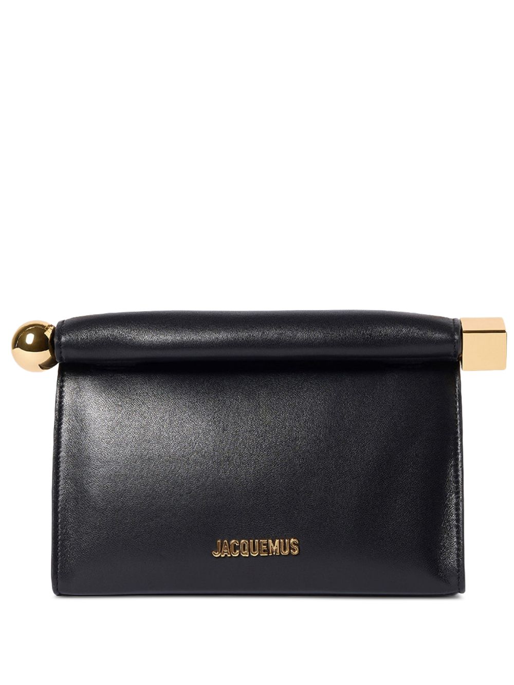 LE SAC ROND CARRE LEATHER CLUTCH