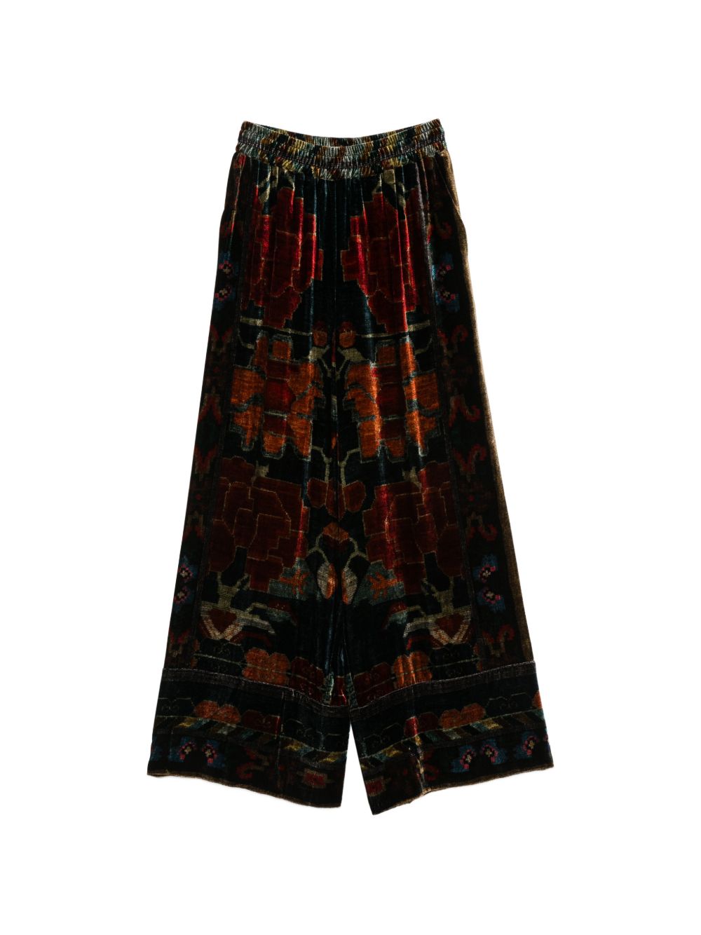 PRINTED WIDE-LEG TROUSERS