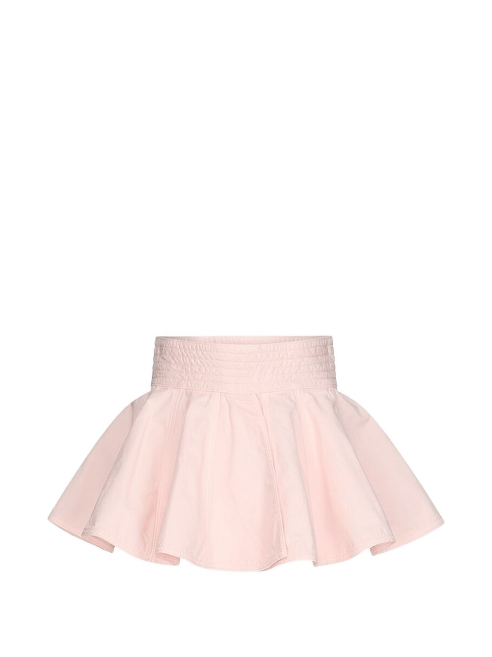 PEPLUM DENIM MINI SKIRT