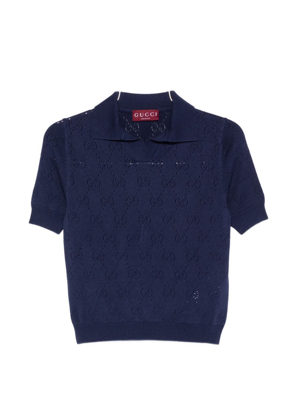 GG COTTON AND SILK POLO SHIRT