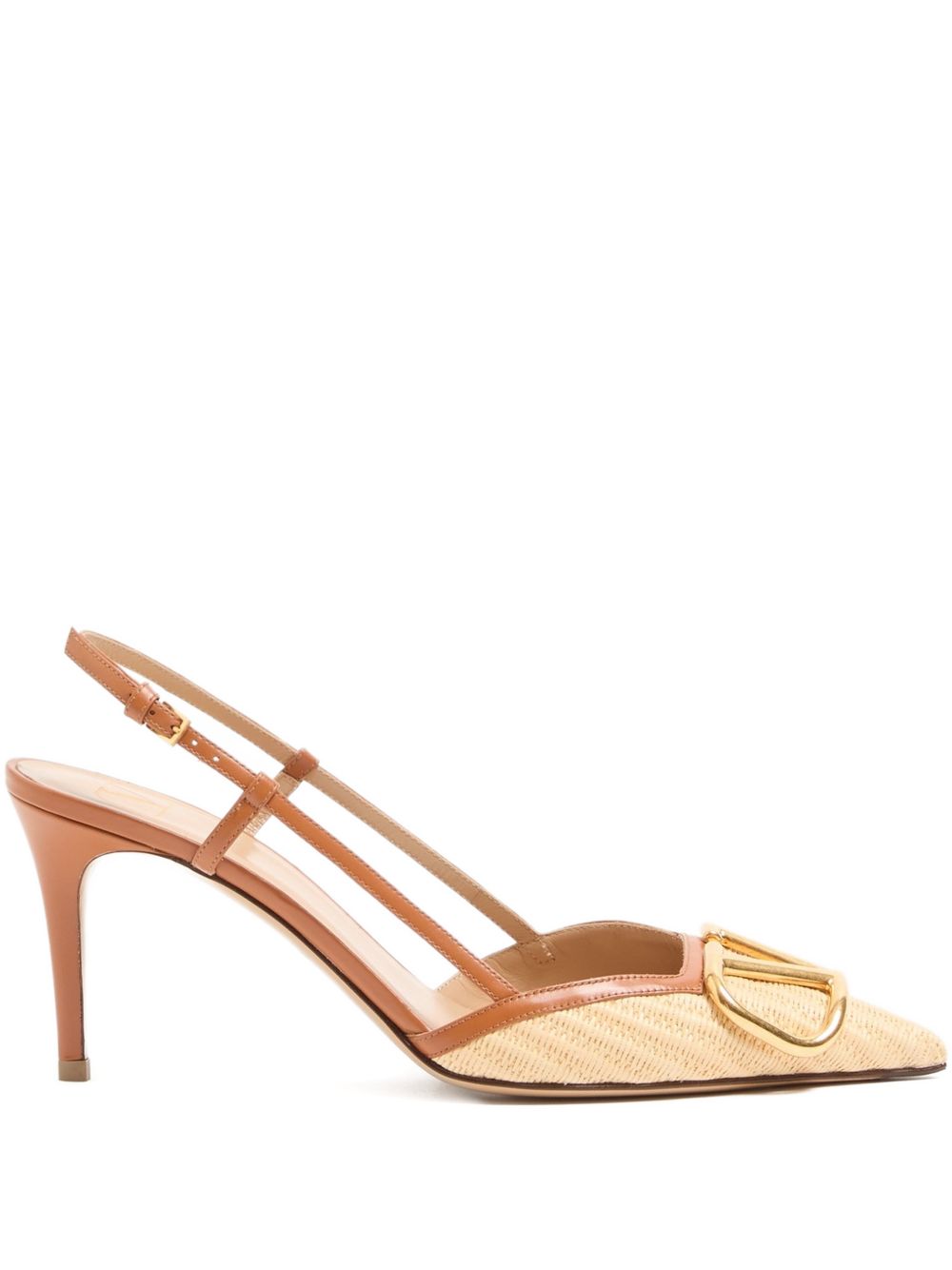 VLOGO SIGNATURE LEATHER SLINGBACK PUMPS