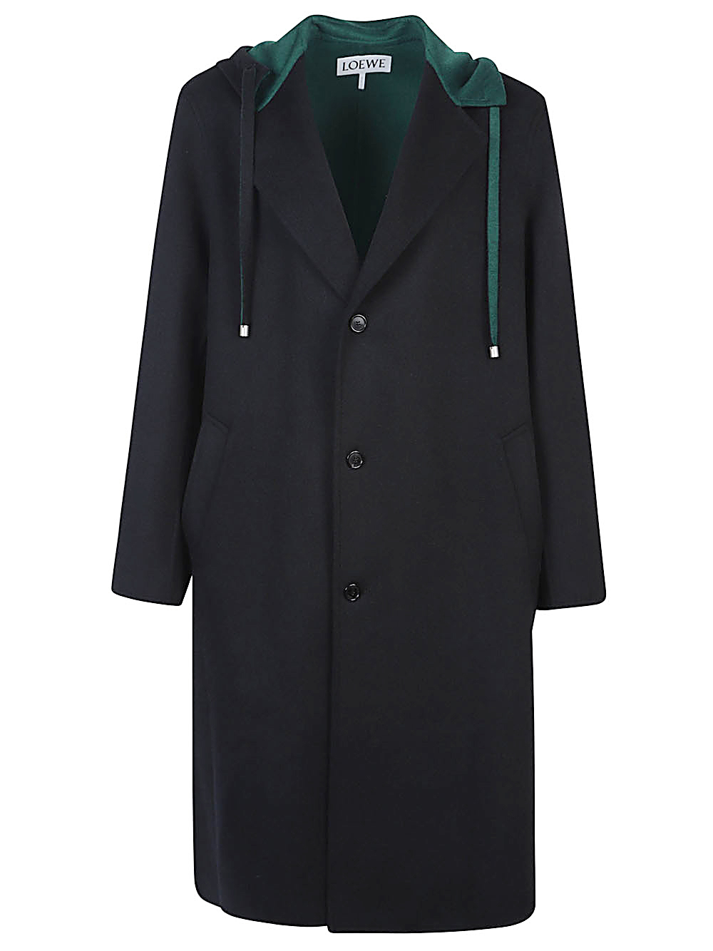 WOOL AND CASHMERE BLEND HOODED COAT