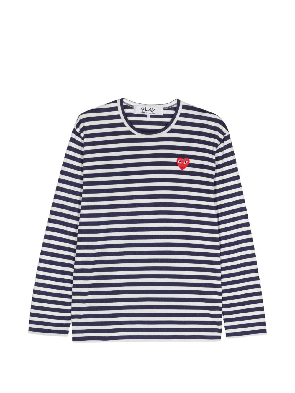 COMME DES GARÇONS PLAY · RED HEART STRIPED COTTON T-SHIRT