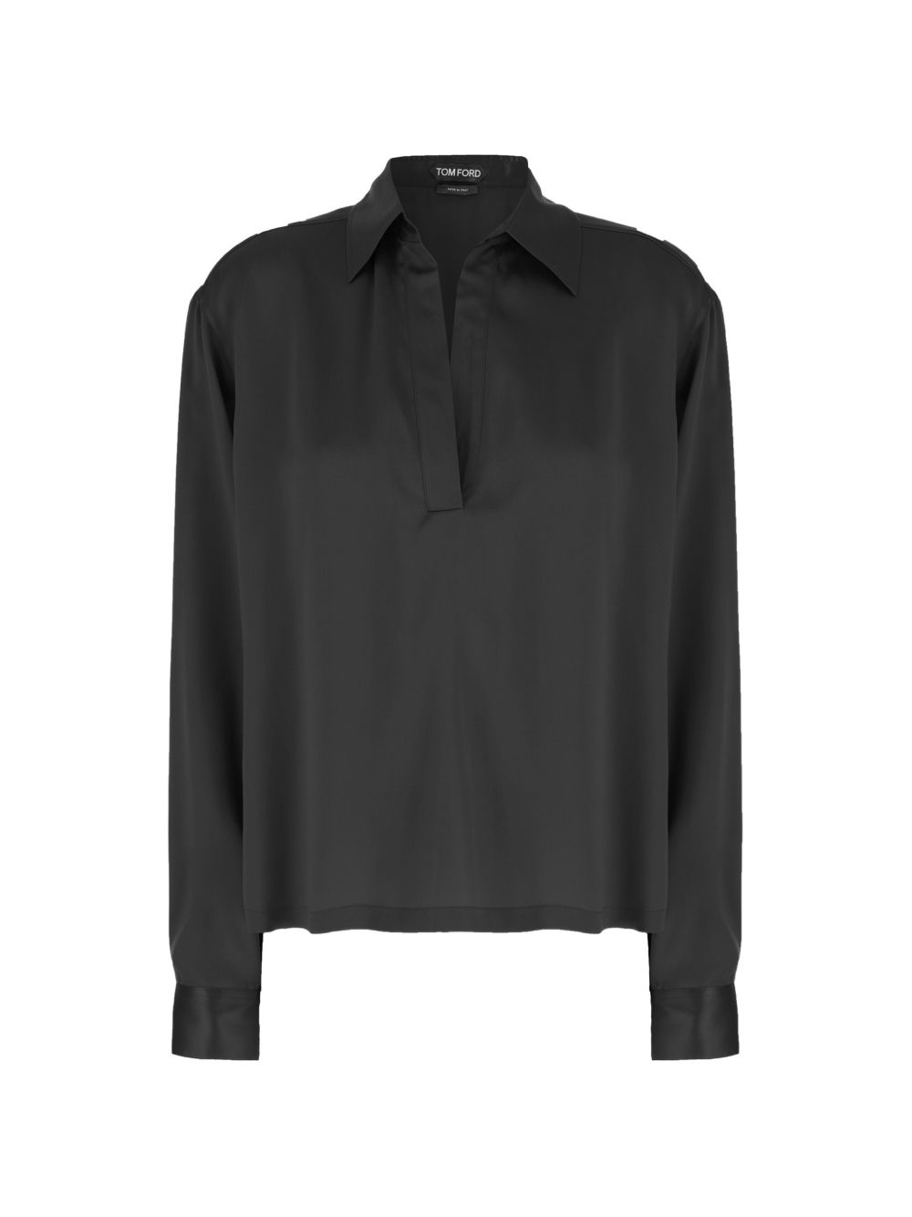 SILK SATIN POLO SHIRT