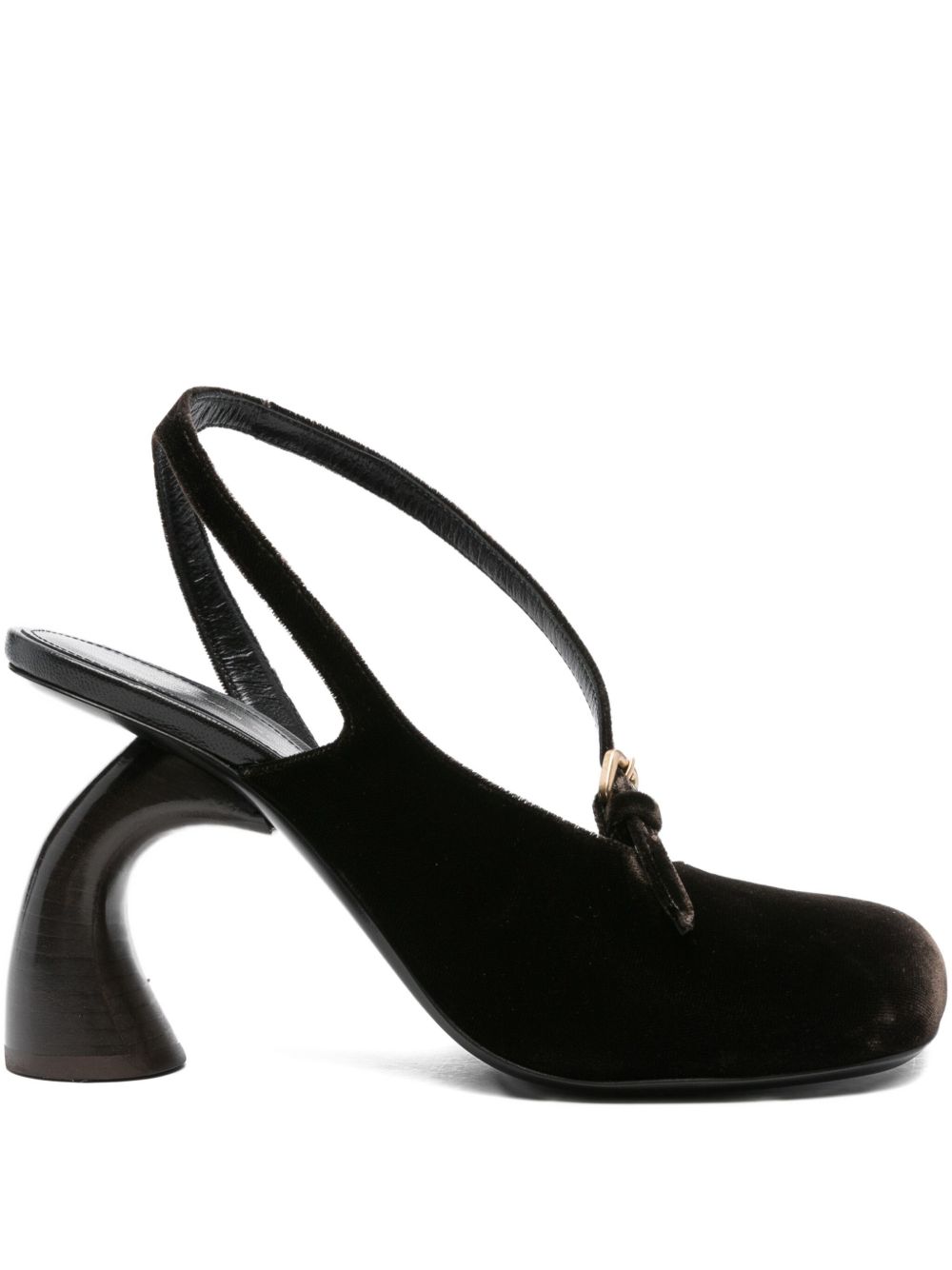 LEATHER VELVET SANDALS