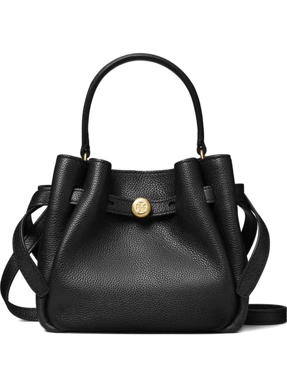 TORY BURCH · ROMY MINI LEATHER BUCKET BAG