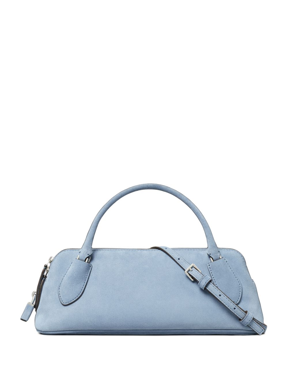 TORY BURCH · LOCK SUEDE LEATHER HANDBAG