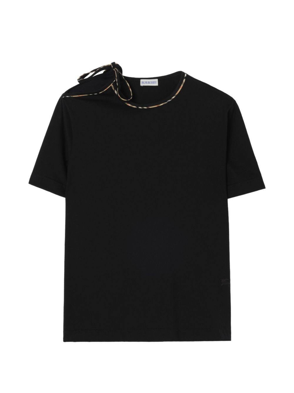 CHECK BOW COTTON T-SHIRT