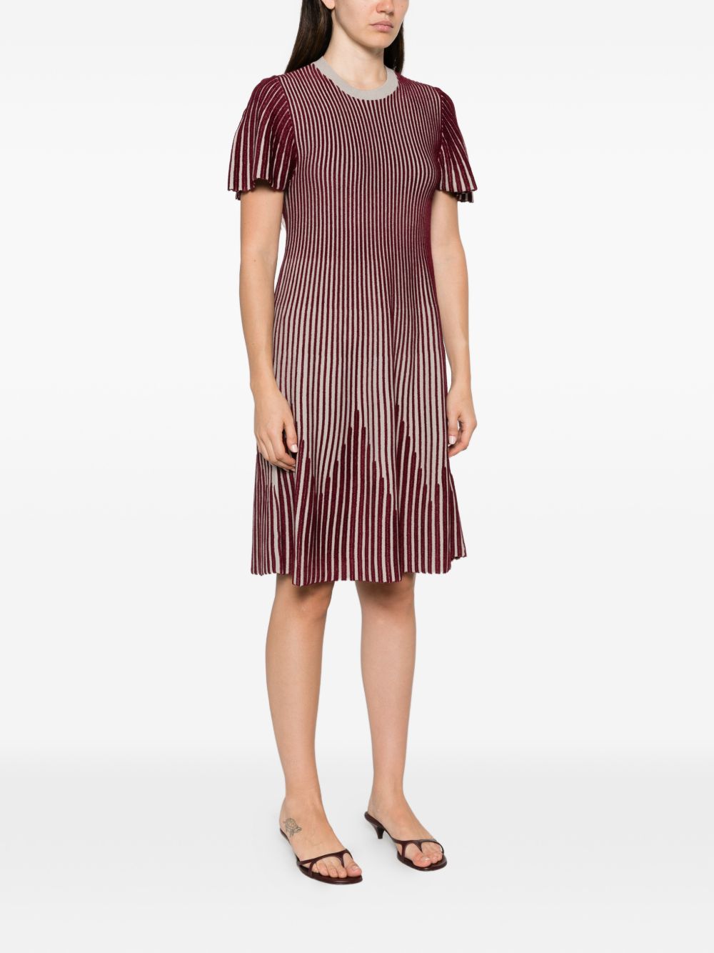 STRIPED MIDI DRESS