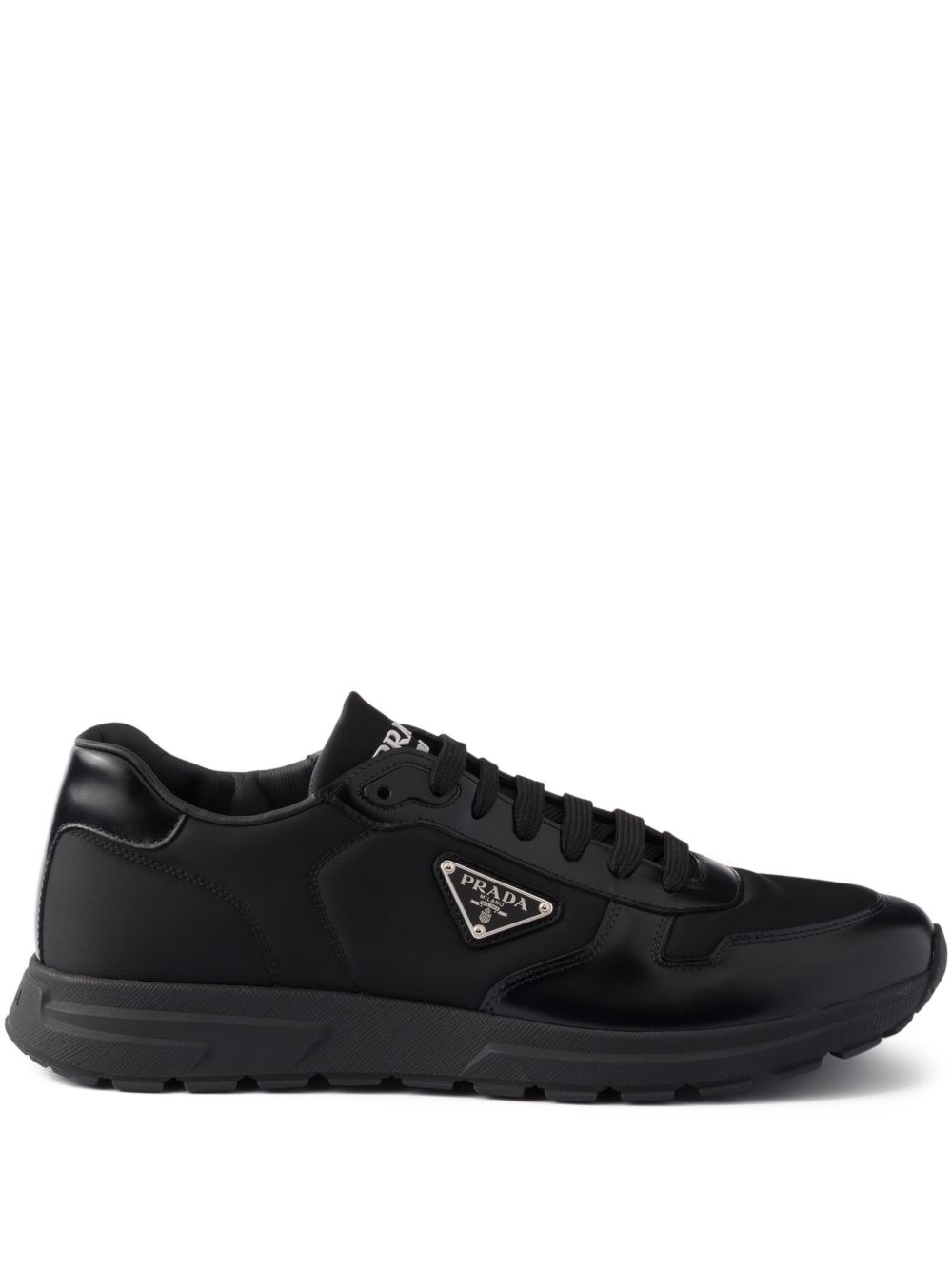 PRAX 01 RE-NYLON AND LEATHER SNEAKERS