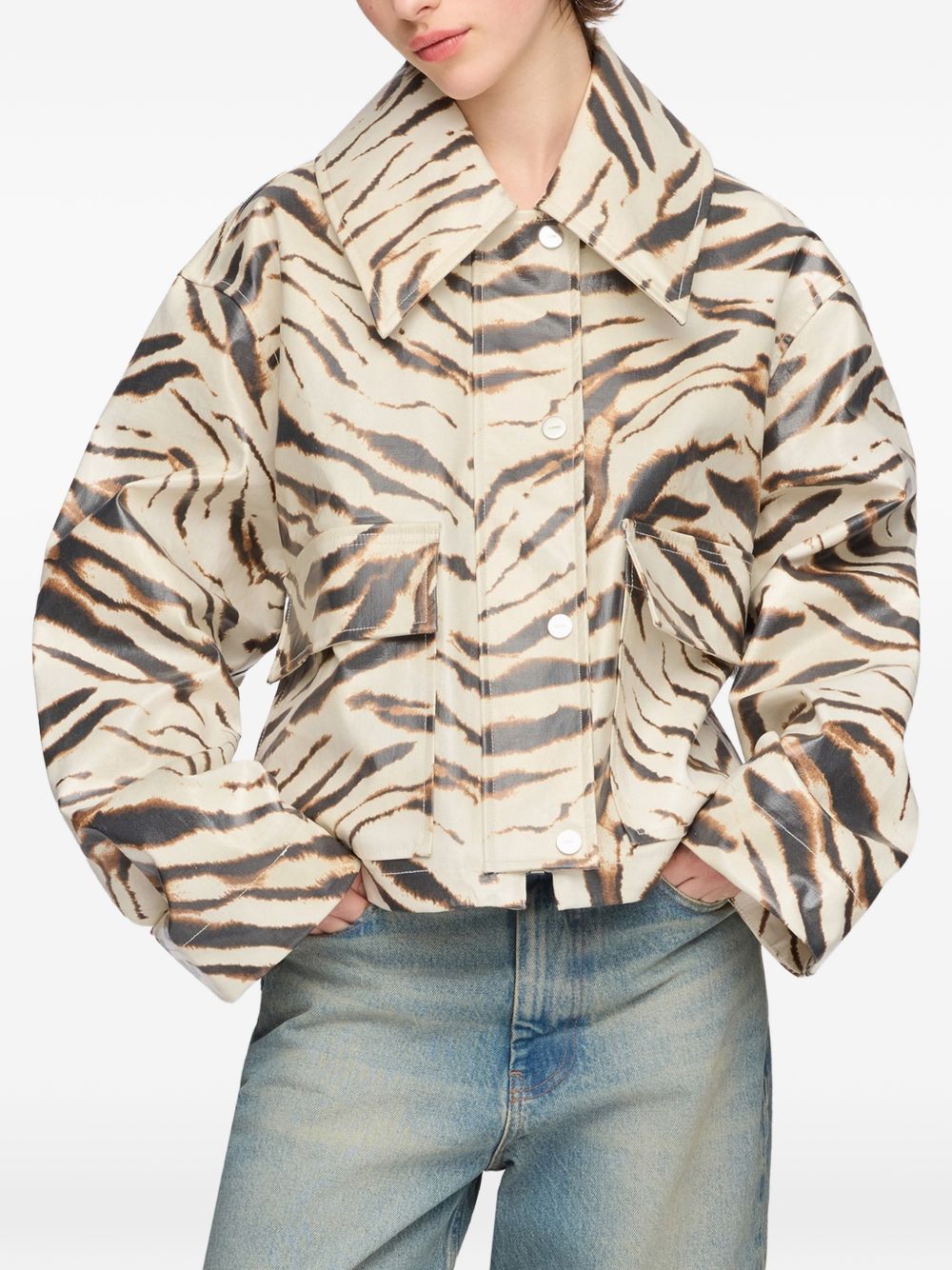 ZEBRA PRINT COTTON BLEND JACKET