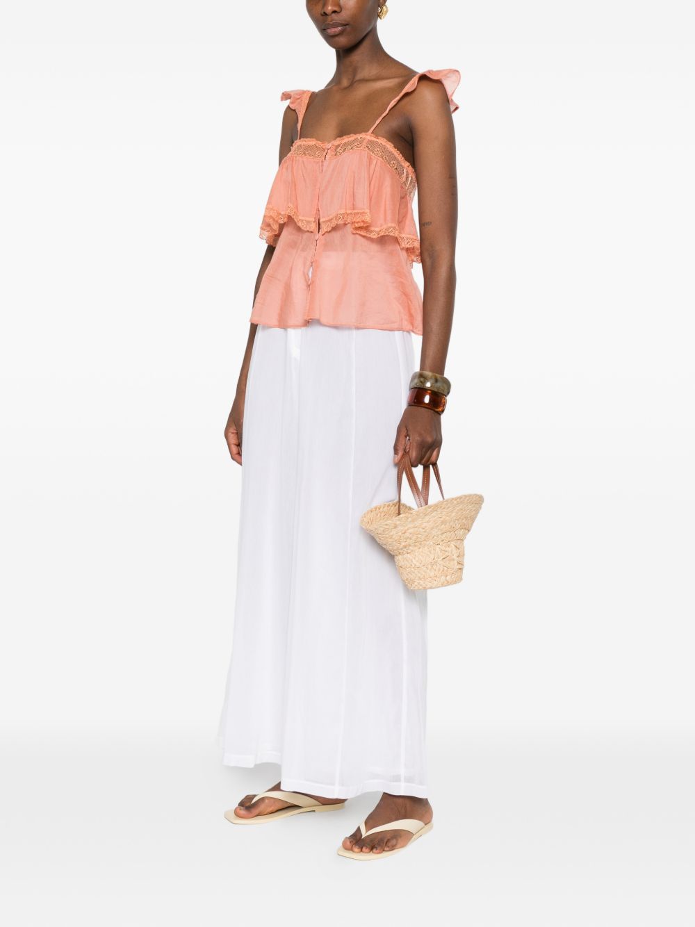 VOILE COTTON AND SILK TROUSERS