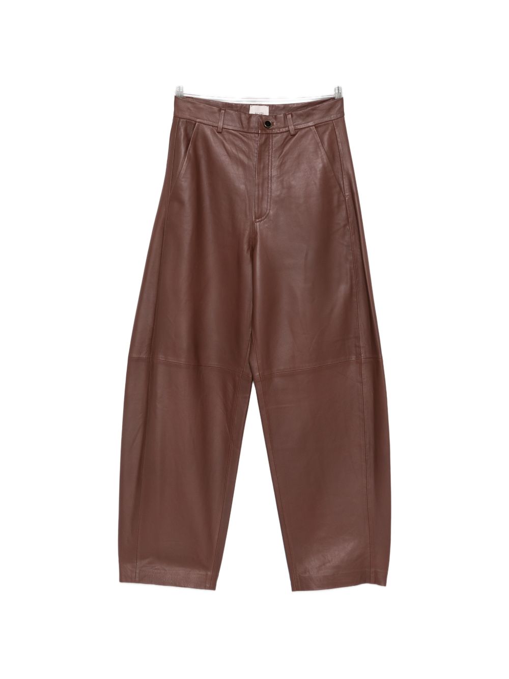 LEATHER BARREL TROUSERS