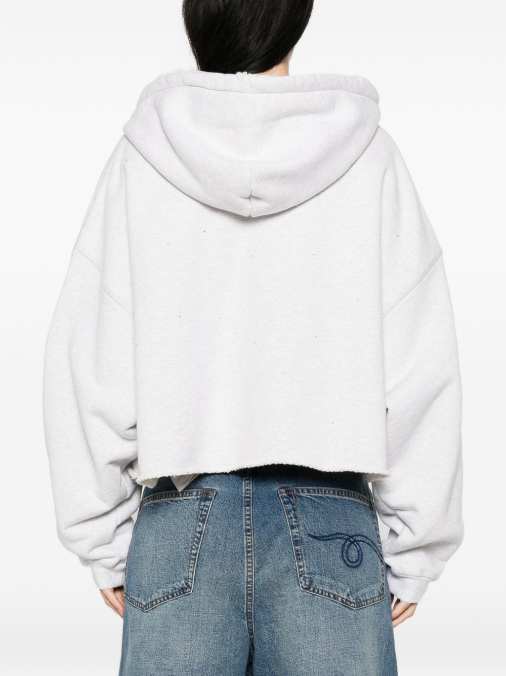 COTTON CROPPED HOODIE