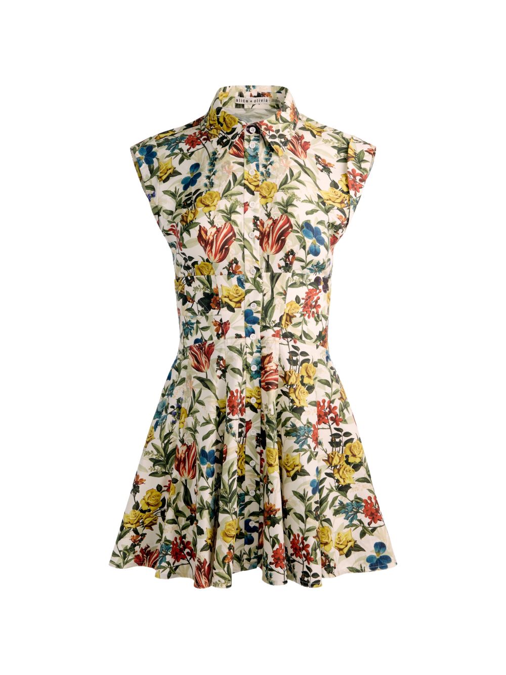 PRINTED COTTON MINI DRESS