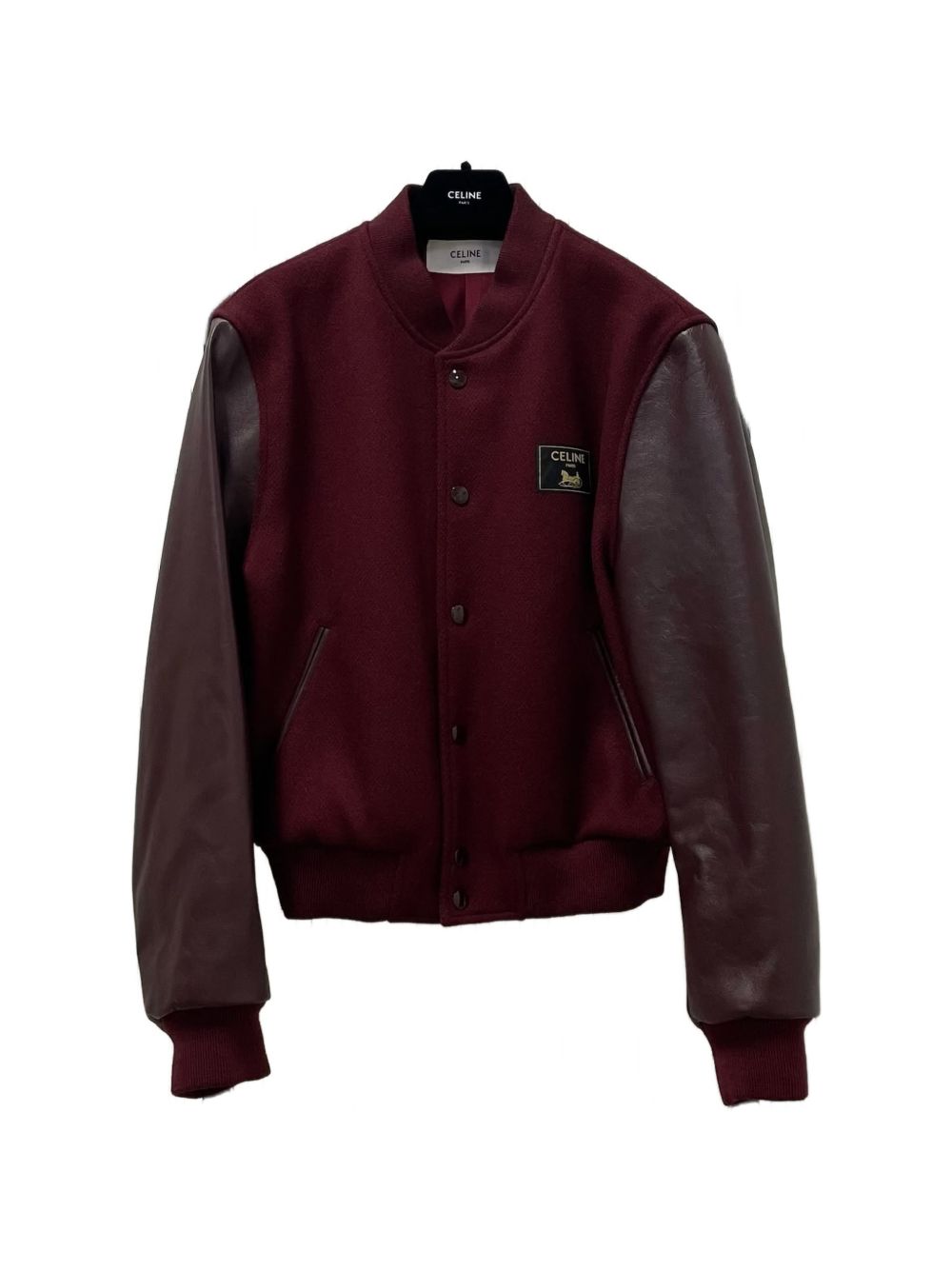 WOOL AND LEATHER BOMBER JACKET