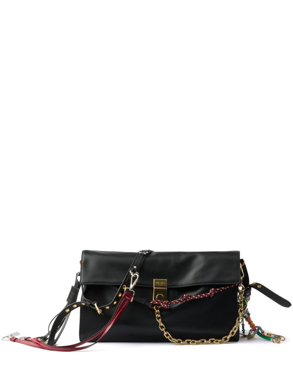 PRADA SOFT SOUND LARGE LEATHER SHOULDER BAG