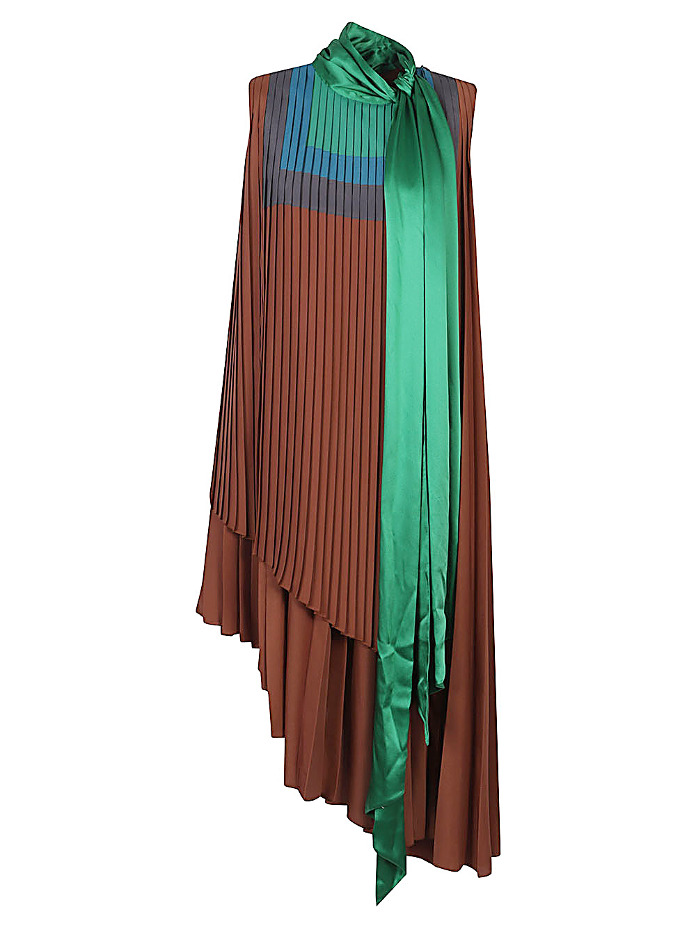 PLEATED ASYMMETRIC DRESS