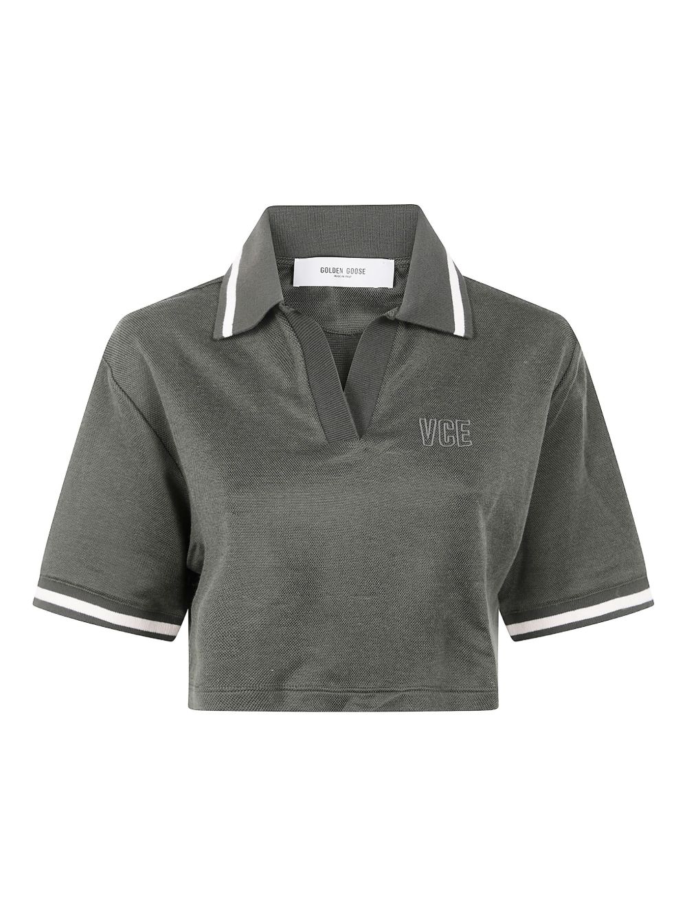 COTTON CROPPED POLO SHIRT