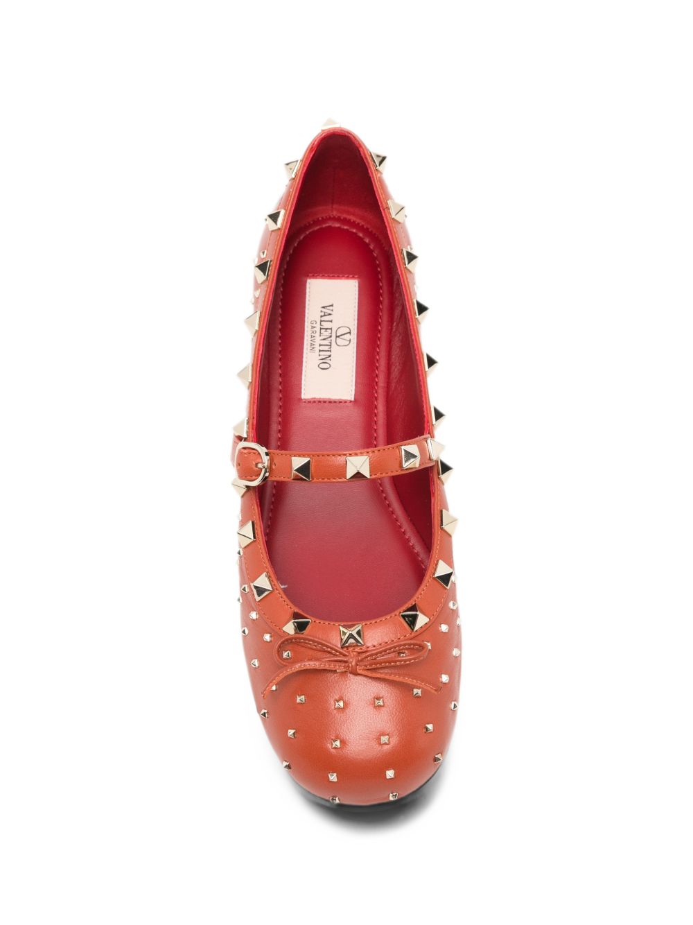 VALENTINO GARAVANI · ROCKSTUD LEATHER BALLET FLATS