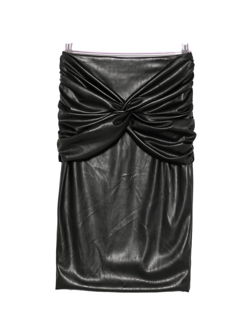 FAUX LEATHER MIDI SKIRT