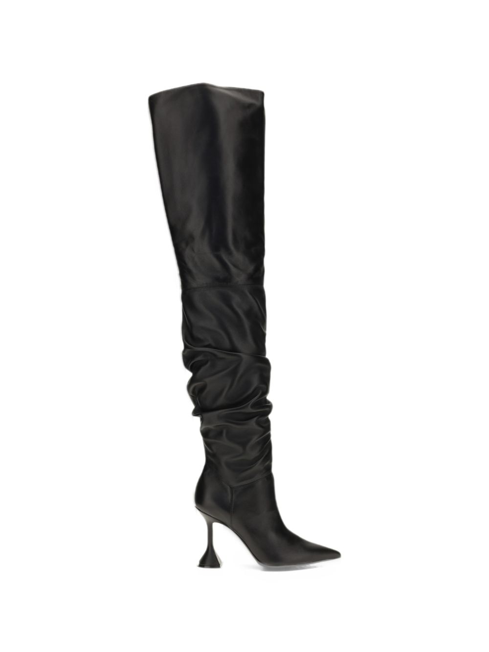 AMINA MUADDI · OLIVIA LEATHER THIGH HIGH BOOTS