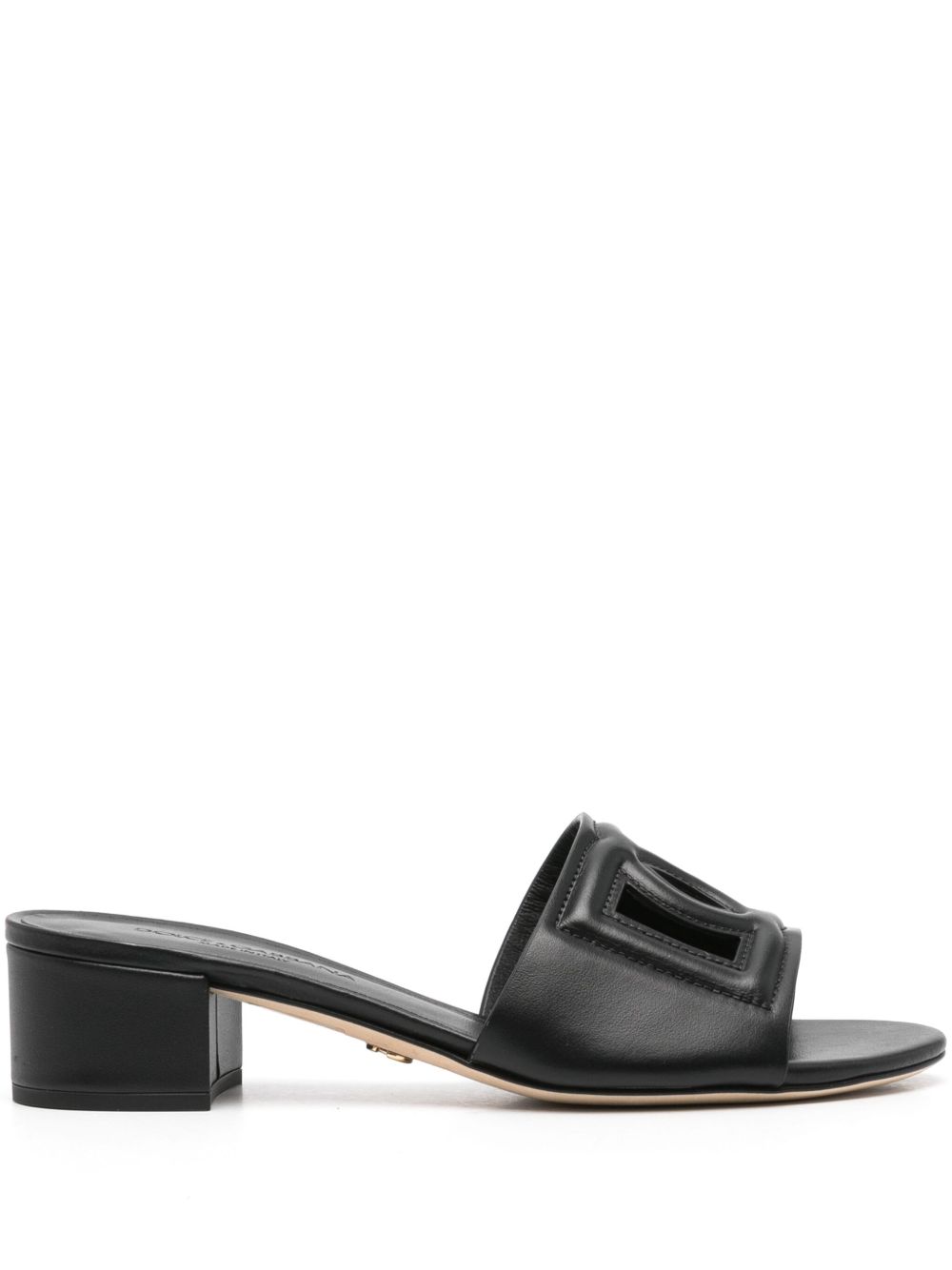 DG LOGO LEATHER MULES