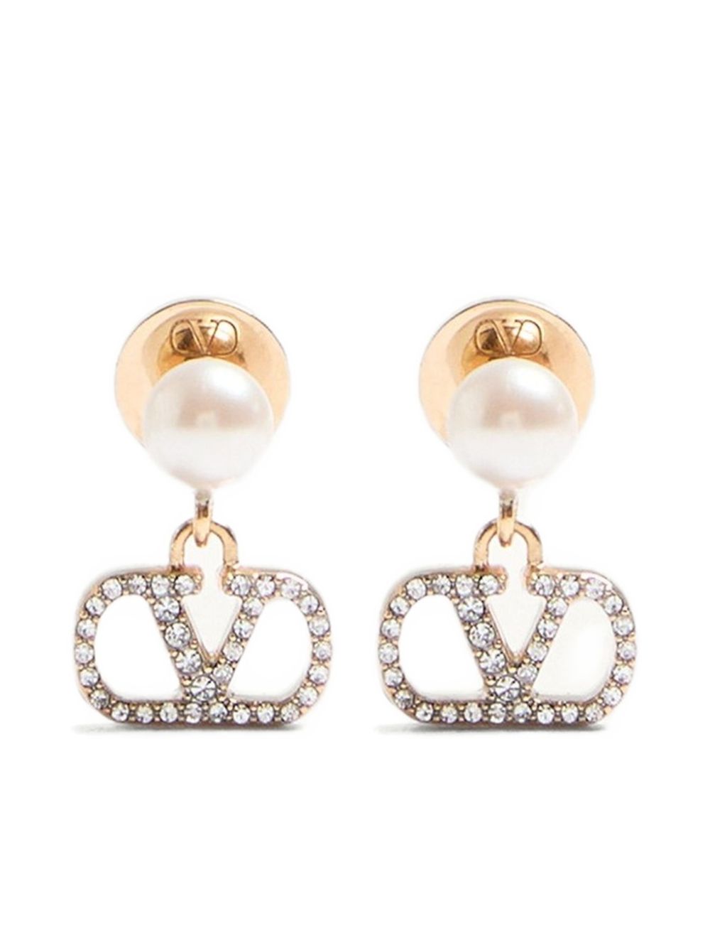 VLOGO SIGNATURE STRASS PEARL EARRINGS